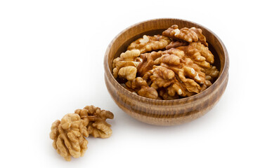 fresh and organic walnuts on plate