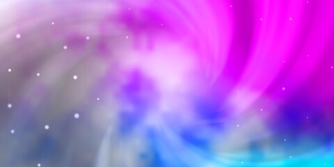 Fototapeta premium Light Pink, Blue vector background with colorful stars. Shining colorful illustration with small and big stars. Theme for cell phones.