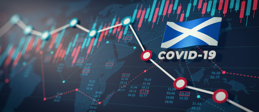 COVID-19 Coronavirus Scotland Economic Impact Concept Image.
