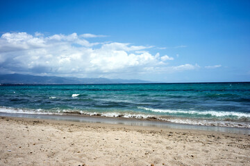 landscape of a white beach in Sardinia