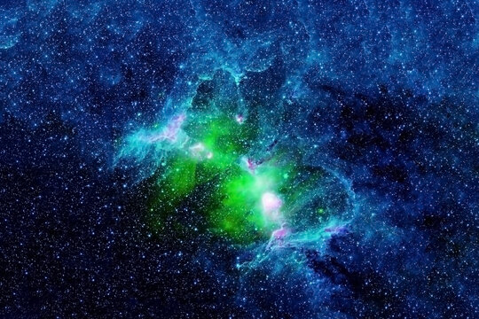 A beautiful green galaxy in deep space. Elements of this image were furnished by NASA.