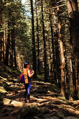 Naklejka premium Mountains are a great trekking holiday