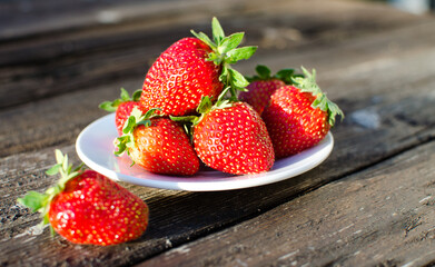 Red delicious strawberries for desserts and fresh juices in summer for ice cream