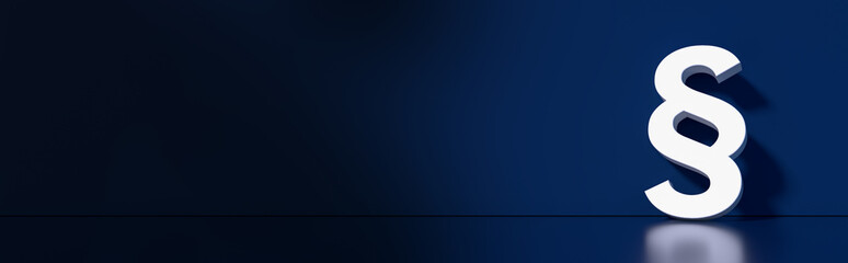 Paragraph / Section sign standing on the floor  - Symbol of Law and Justice, with lots of copy space for your individual text