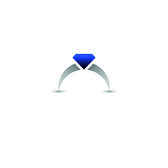 Ring Sapphire blue diamond logo