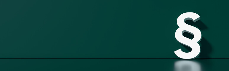 Paragraph / Section sign standing on the floor  - Symbol of Law and Justice, with lots of copy space for your individual text