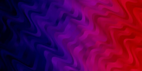 Dark Purple, Pink vector backdrop with curves. Abstract illustration with gradient bows. Template for cellphones.