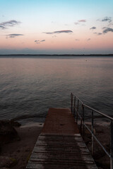 Obraz premium Brodtener Ufer Steg in die Ostsee