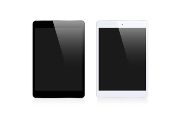 Set of Realistic tablet with empty space on white background