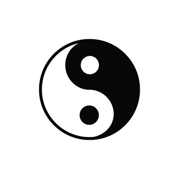 Yin Yang flat icon on a white background