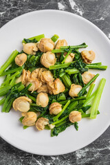 ホタテと小松菜の炒め物