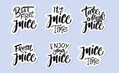Fototapeta premium Set hand drawn quotes juice.