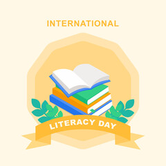 This is an illustration of a book for International Literacy Day.
