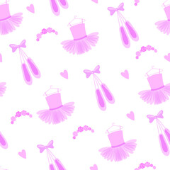 Seamless ballet pattern with tutu