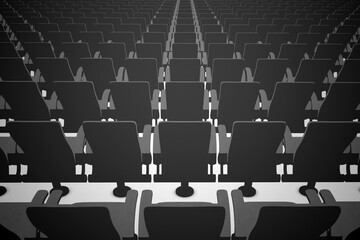 Obraz premium Empty concert hall, no visitors event 3D illustration