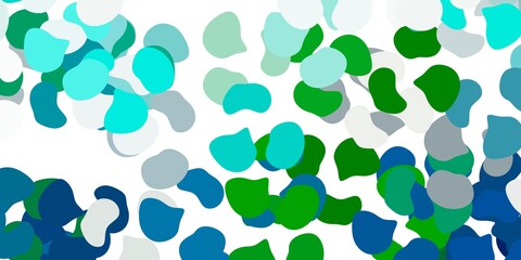 Light blue, green vector background with random forms.