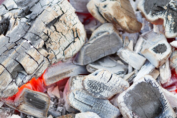 Coals in fire
