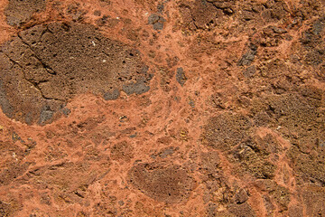 Volcanic lava rock wall