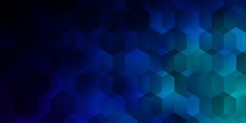 Dark BLUE vector texture with colorful hexagons.