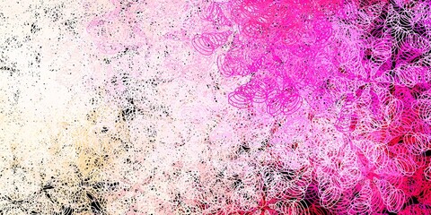 Dark pink, yellow vector template with circles.