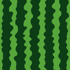 Seamless texture with green watermelon skin. Endless pattern with stripes. Vector illustration.