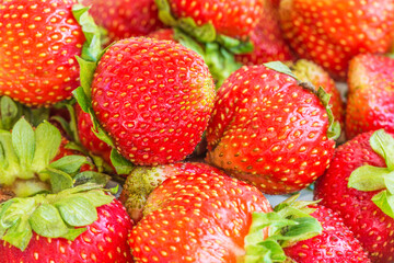 background from freshly harvested strawberries