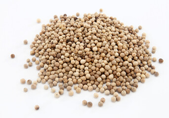 White pepper consists solely of the seed of the ripe fruit of the pepper plant, with the thin darker-coloured skin (flesh) of the fruit removed. 