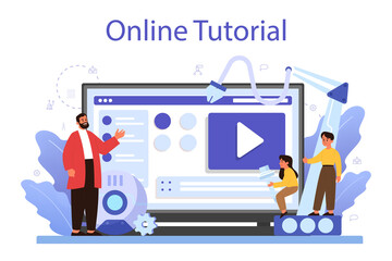 Robotics school subject online service or platform. Robot engineering