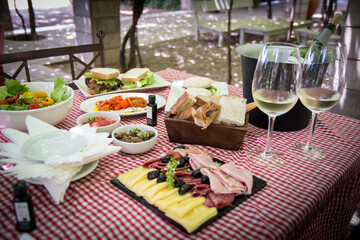 picada de fiambres con vino