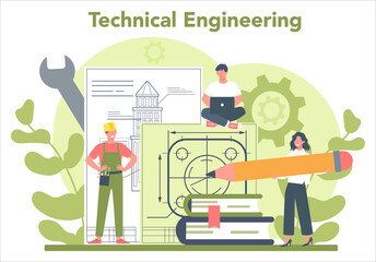 Engineer concept. Professional occupation to design and build