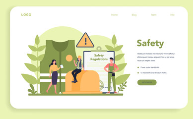 OSHA concept web banner or landing page. Occupational safety