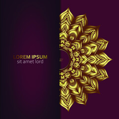 Luxury gold mandala ornate background for wedding invitation, book cover