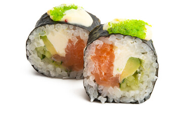 sushi with salmon isolated