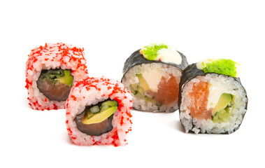 sushi with salmon isolated