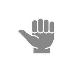 Obraz premium Thumb up gray icon. Like, hitchhiking gesture symbol