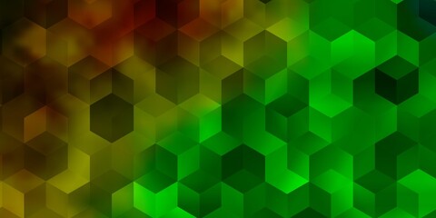 Fototapeta na wymiar Dark Multicolor vector backdrop with hexagons.