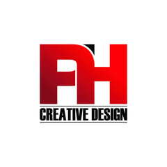 Letter PH monogram simple logo design vector