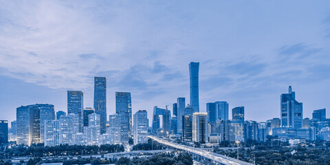 Night view of Beijing CBD city skyline in China © Govan