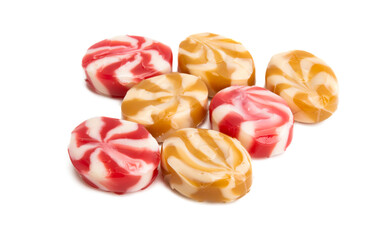 milk lollipops isolated