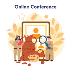 Archaeologist online service or platform. Ancient history scientist