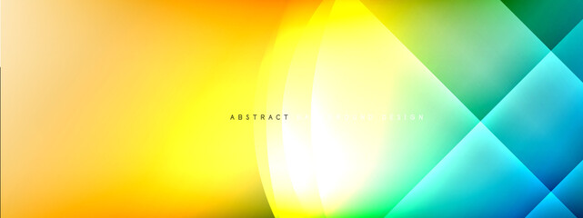 Vector abstract background - circle and cross on fluid gradient with shadows and light effects. Techno or business shiny design templates for text