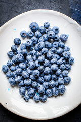 blueberry dessert sweet ripe fresh berries harvest food background top view copy space for text organic eating healthy raw keto or paleo diet