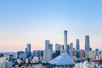 Sunny scenery of CBD buildings in Beijing, China