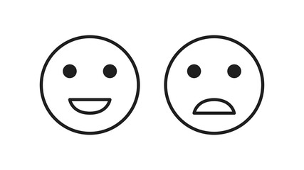 Emoticons icons. Pack of symbols for design website, mobile app, printed material, etc.
