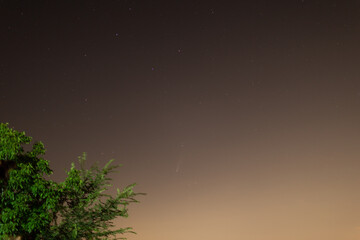 stars and stars in the sky comet Neowise