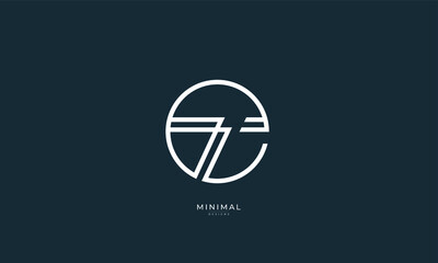 Alphabet letter icon logo ET or TE