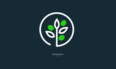 A line art icon logo of an Olive tree 