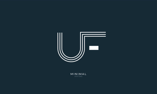 Alphabet letter icon logo UF