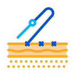 stitching of surgical incision icon vector. stitching of surgical incision sign. color symbol illustration