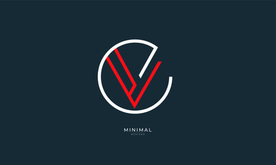 Alphabet letter icon logo EV or VE